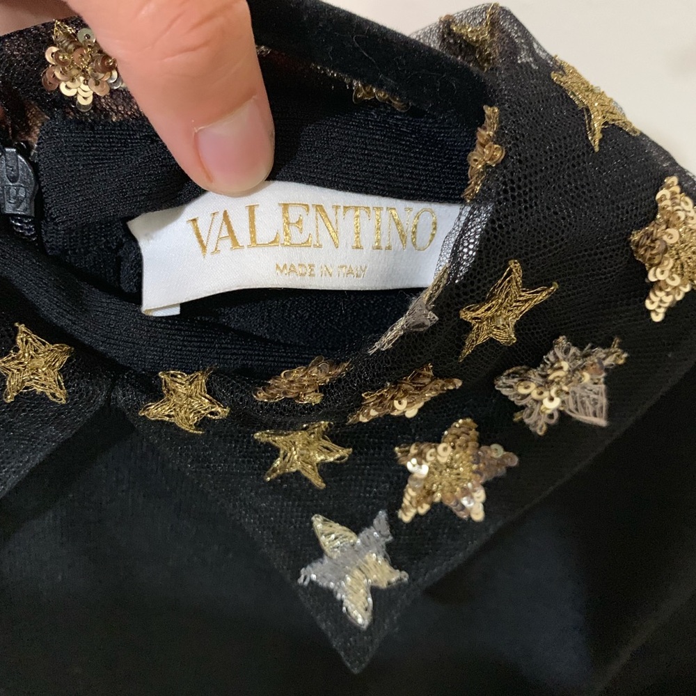 Valentino | Sequin Star Collar Knit Dress - Picture 5 of 8